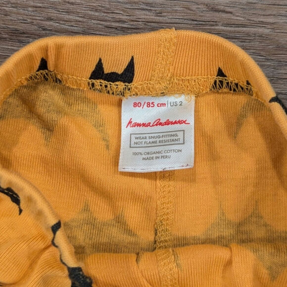 Hanna Andersson Halloween Bats Orange Black 2 Piece Pajamas Size 2 - Picture 5 of 6
